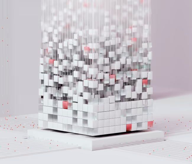 A white box with red and white squares on it.